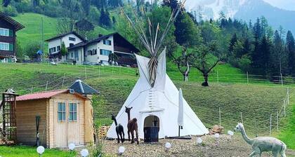 Tepee at the Lama- & Alpakahof Triesenberg