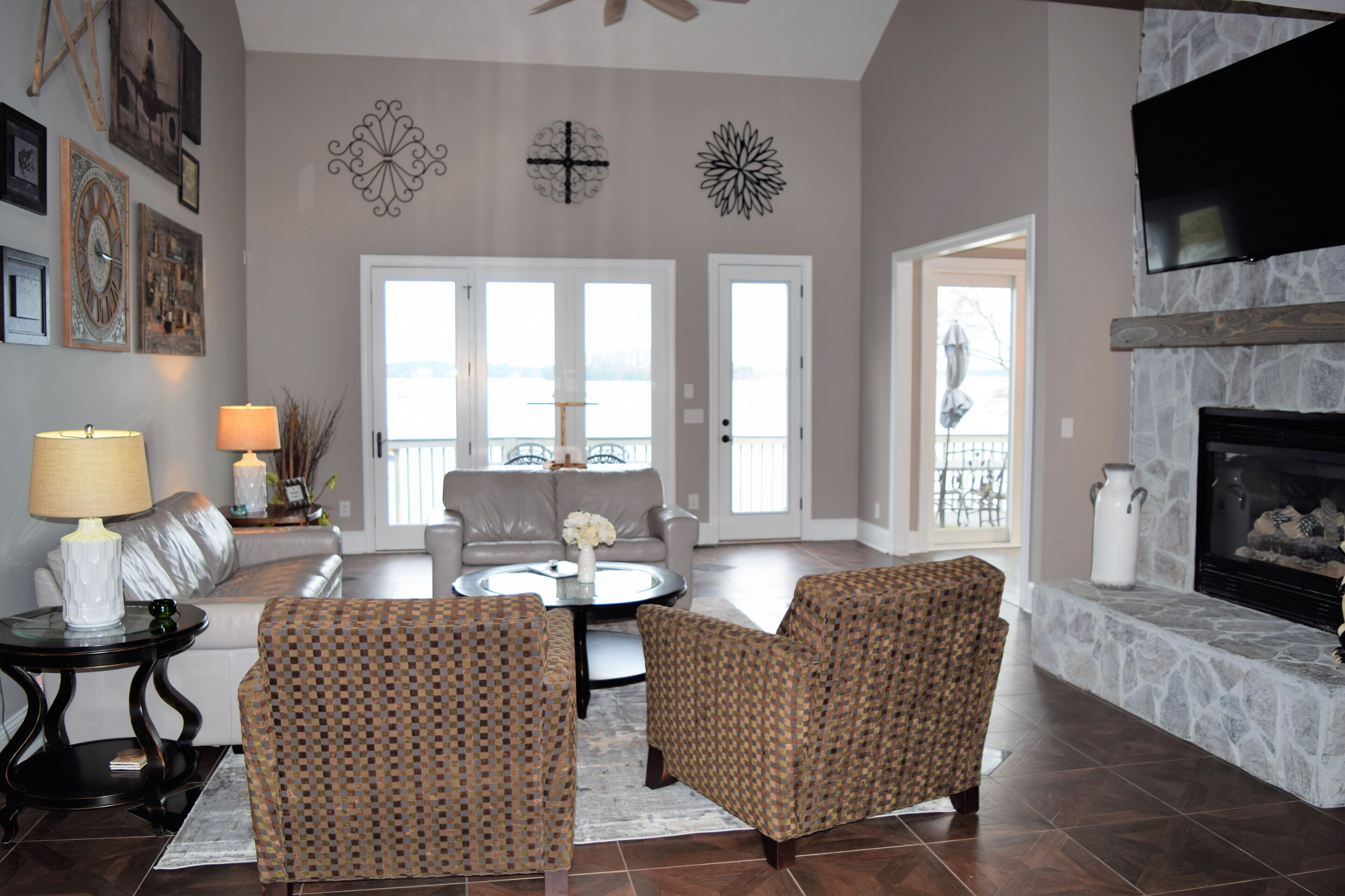 Lakefront with Spectacular Views & Sandy "Kid Friendly" Beach in best location.