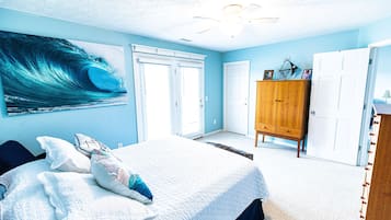 3 habitaciones, tabla de planchar con plancha y cuna de viaje