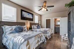 4 bedrooms, iron/ironing board, travel cot, WiFi