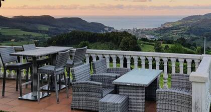 Rural apartment with sea views
