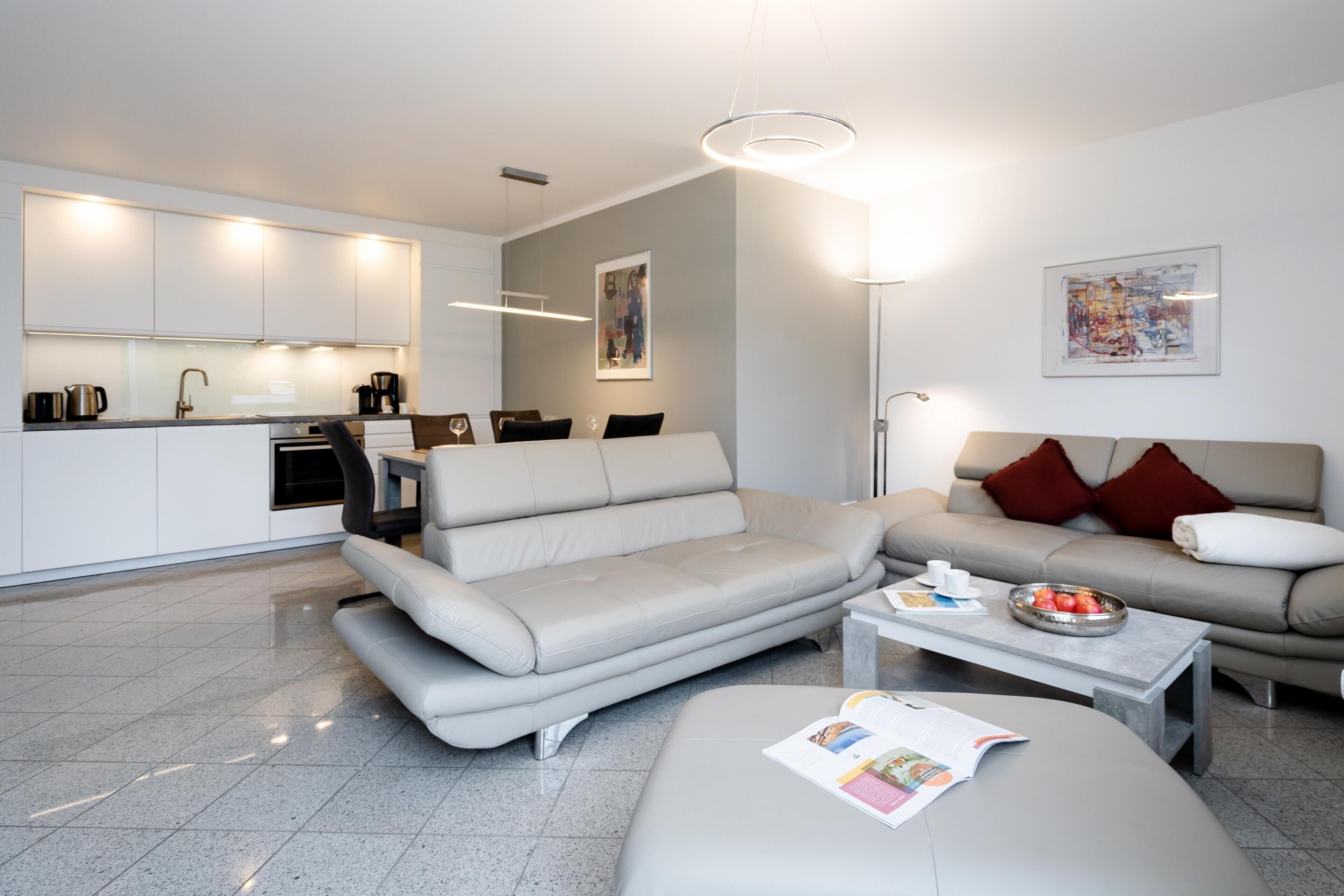 Modern 3 room apt. for 3-4 people with terrace, garden, parking space, WiFi.