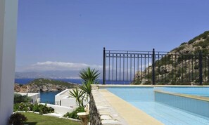 Villa, 3 Bedrooms, Private Pool, Ocean View | Exterior - Villa Ouranos our Dream in Blue and Cream With Seaview and Pool (Agios Nikolaos)