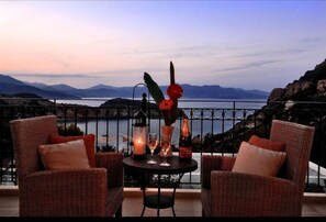 Villa, 3 Bedrooms, Private Pool, Ocean View | Balcony - Villa Ouranos our Dream in Blue and Cream With Seaview and Pool (Agios Nikolaos)