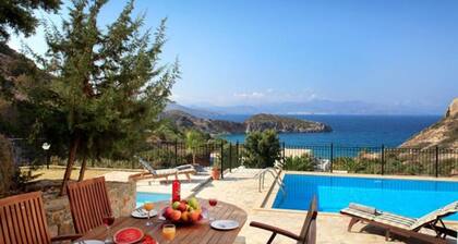 Villa Ares With Private Pool and a Spectacular Seaview 150m From the Beach