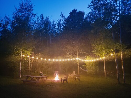 Secluded in the woods. No neighbors in sight.