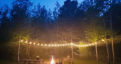 Secluded in the woods. No neighbors in sight.