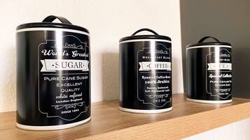 Shower, hair dryer, soap, toilet paper