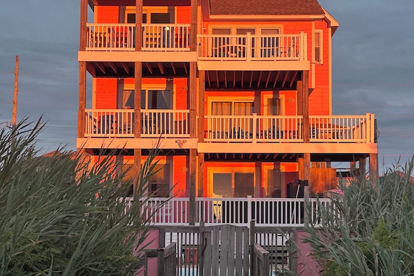 Sunset on the back of the house.