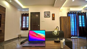 Premium Double Room | Living area | 24-inch LCD TV with digital channels, TV - Sai Senthoor Paradise (Puducherry)