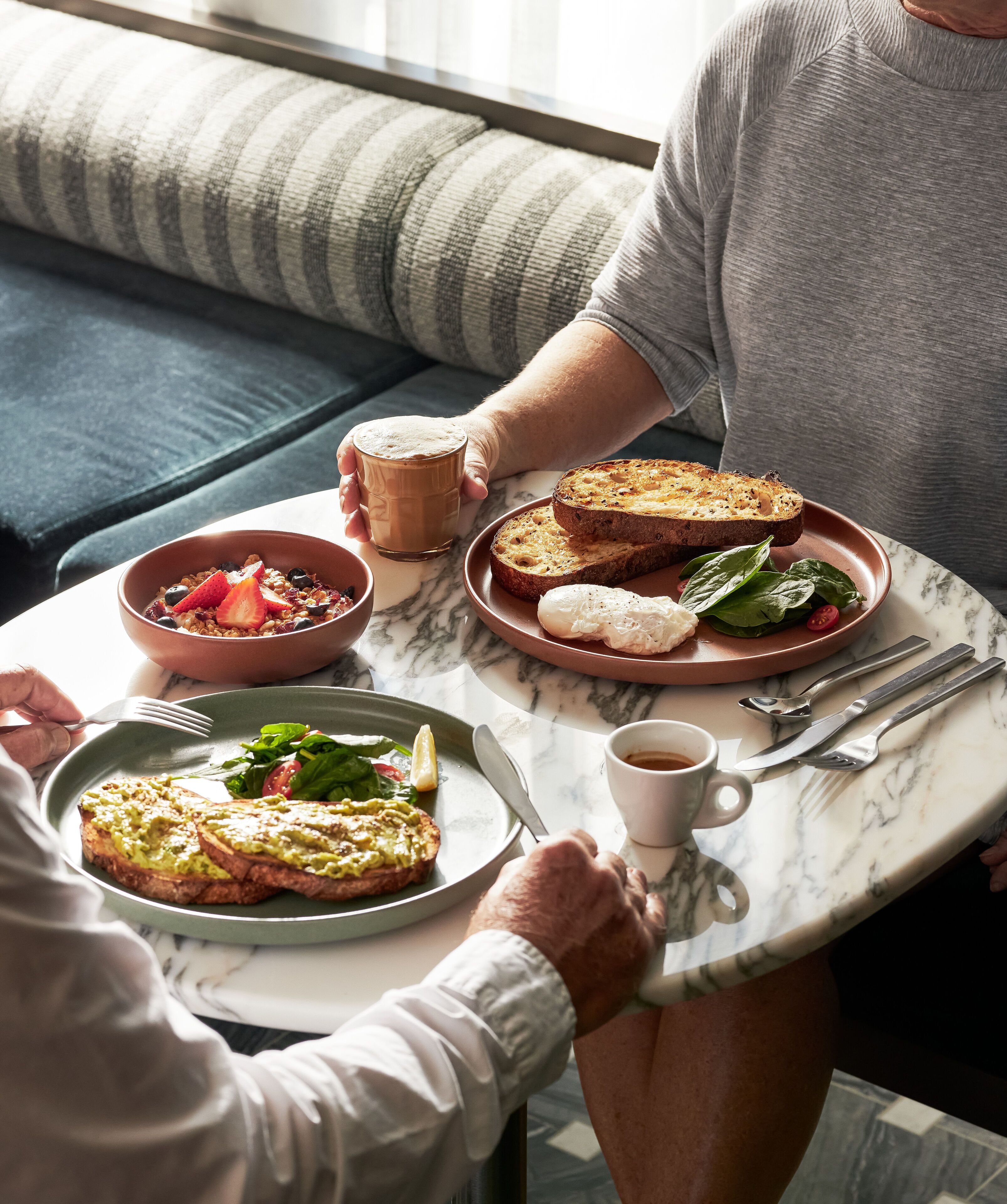 breakfast, lunch and dinner served