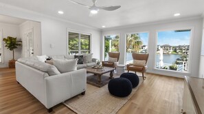 Smart TV, fireplace, video games, books