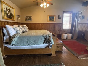 1 bedroom, desk, iron/ironing board, travel cot