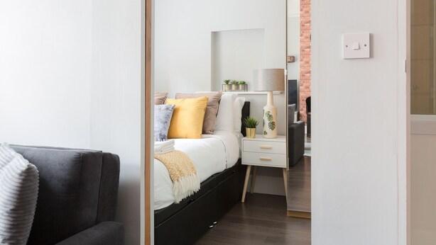 Comfort-Apartment | 1 Schlafzimmer, Bügeleisen/Bügelbrett, kostenloses WLAN, Bettwäsche