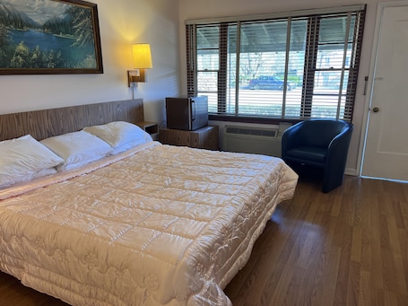 Desk, bed sheets