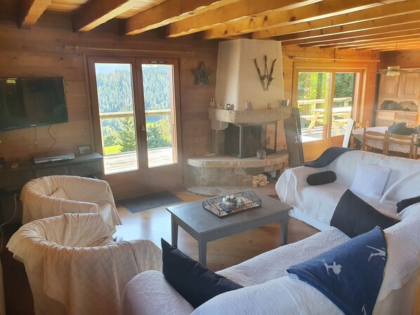 TV, fireplace, DVD player