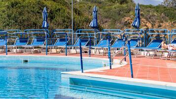 AuĂenpool (je nach Saison geöffnet), Sonnenschirme, LiegestĂŒhle