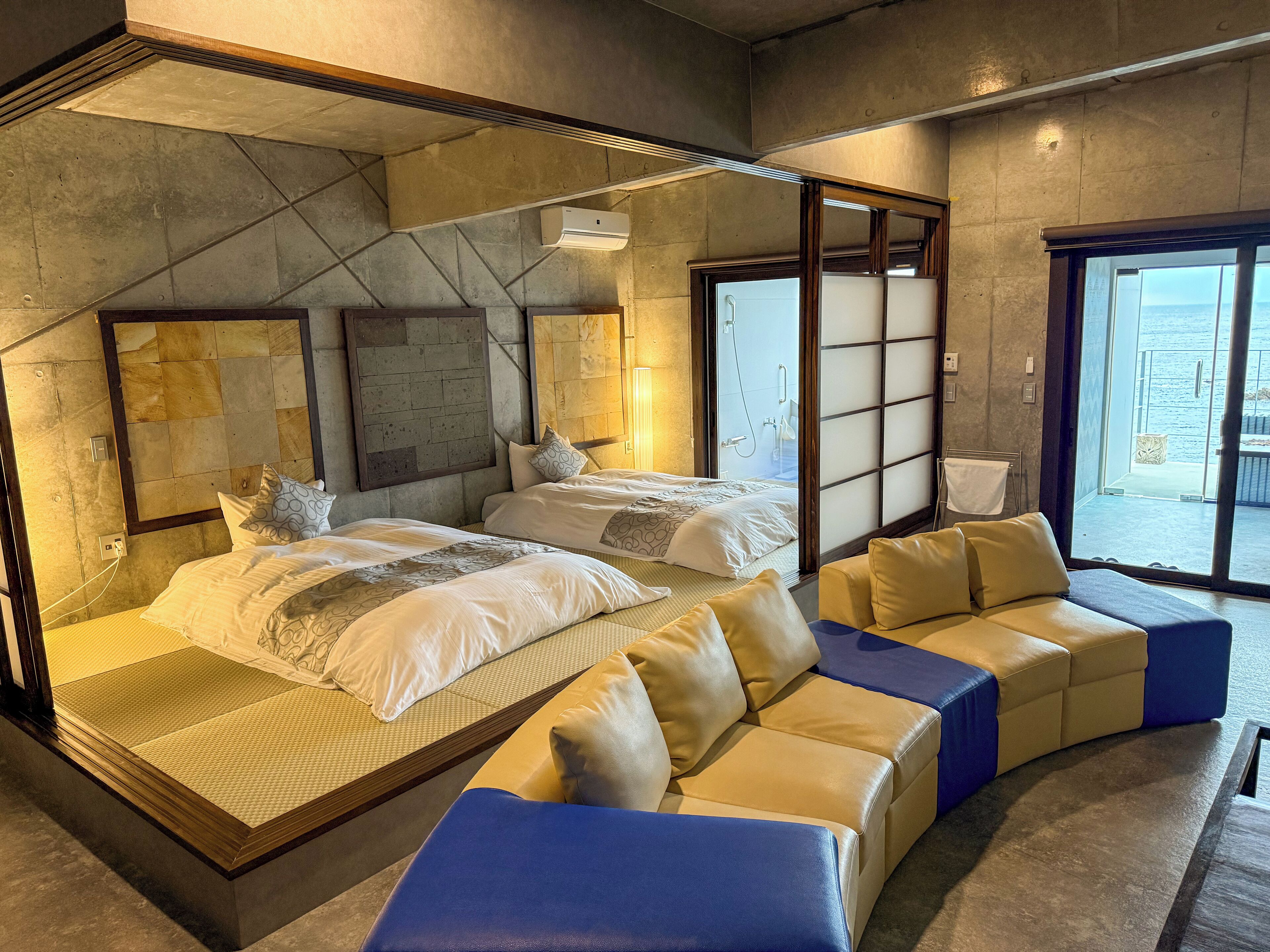 华丽四人房, 海洋景观 | 羽绒被、免费 WiFi、床单