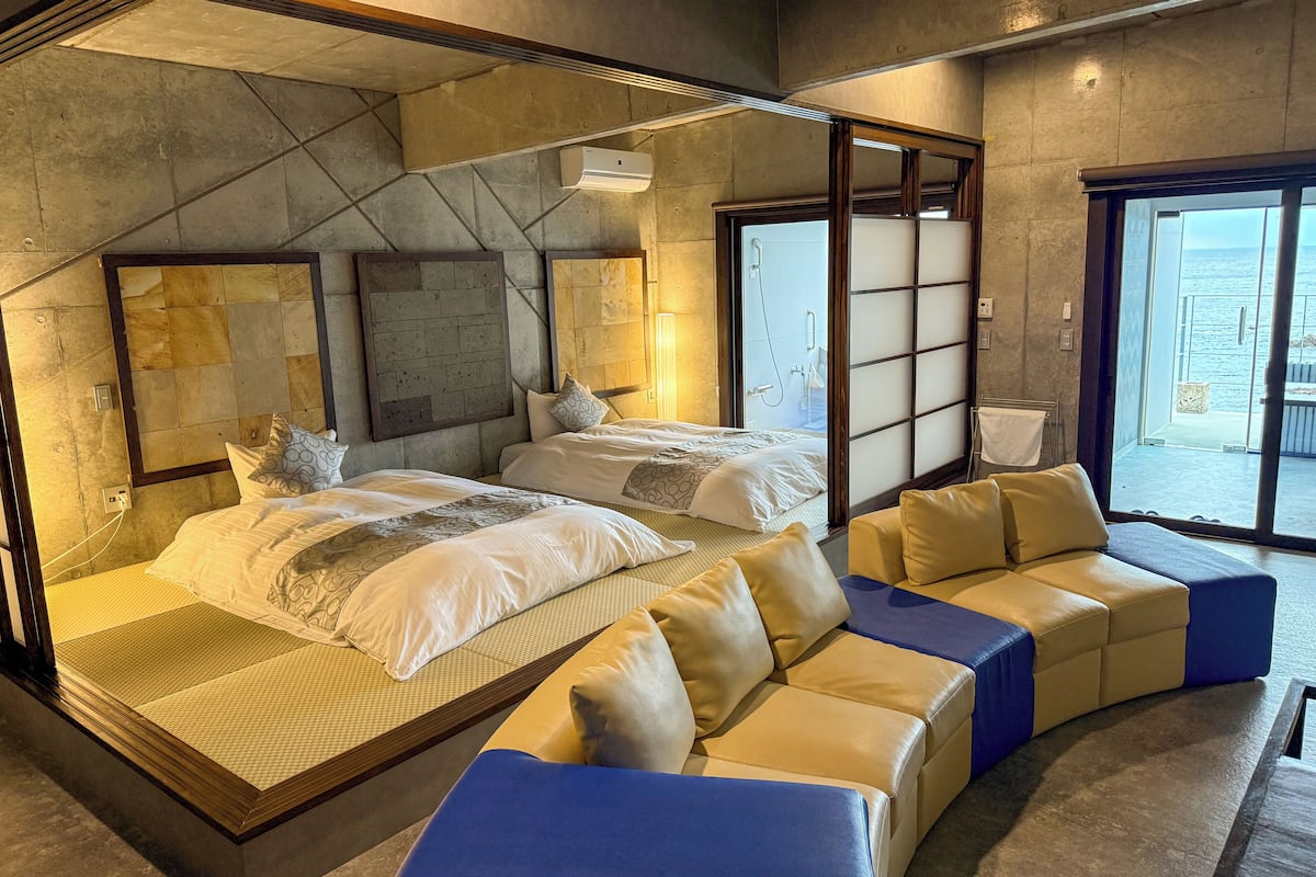 华丽四人房, 海洋景观 | 羽绒被、免费 WiFi、床单