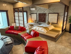 Luxury Quadruple Room, 1 Bedroom, Sauna, Sea View | Down comforters, free WiFi, bed sheets
