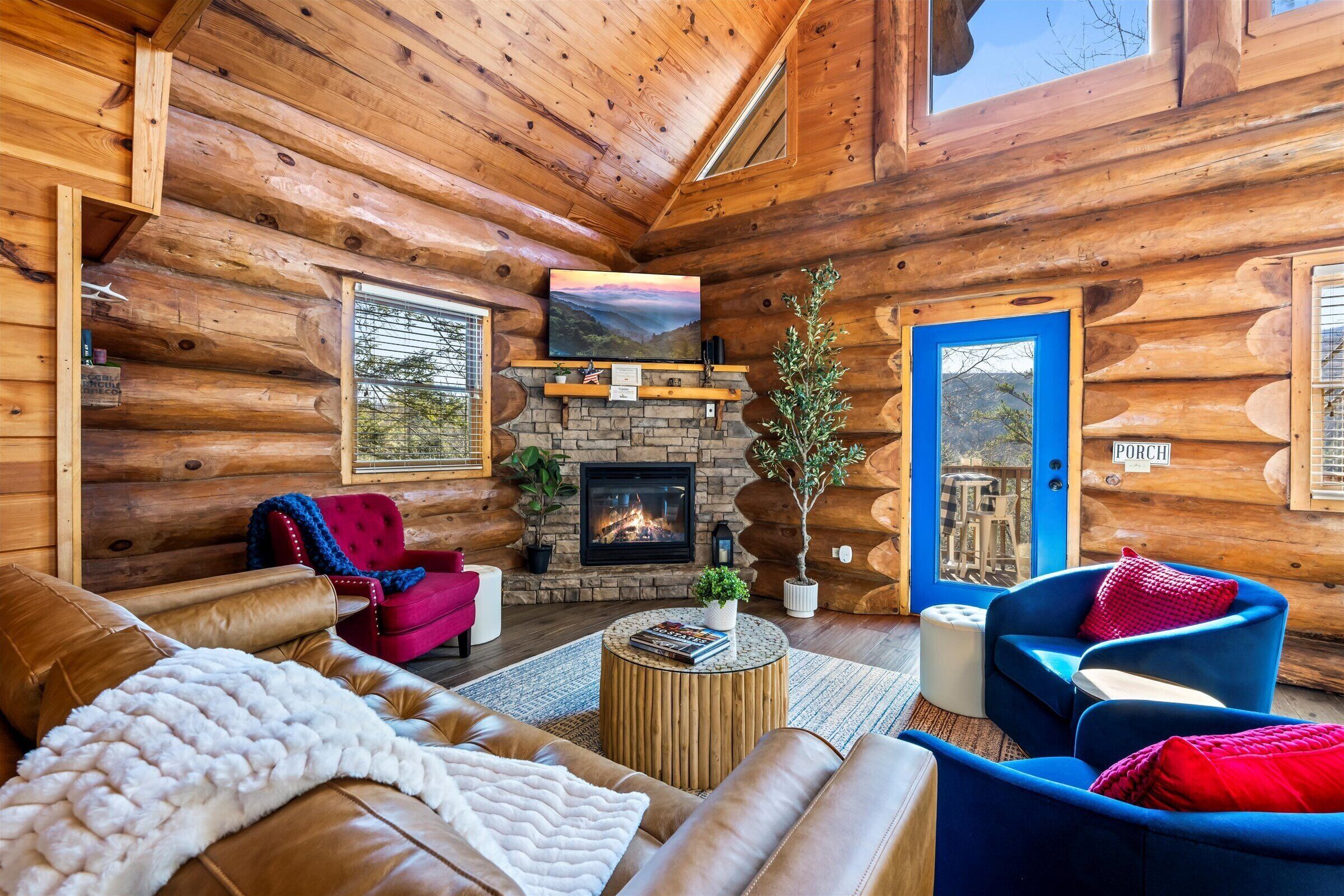 Smart TV, fireplace, video games