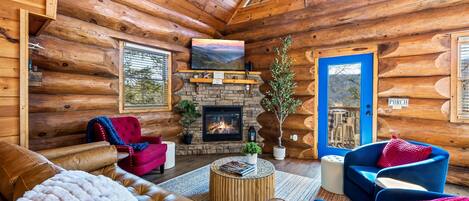 TV connectée, cheminée, jeux vidéo