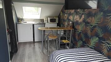 Classic Studio | Private kitchen | Fridge, microwave, stovetop, toaster