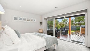 4 bedrooms, desk, iron/ironing board, travel cot