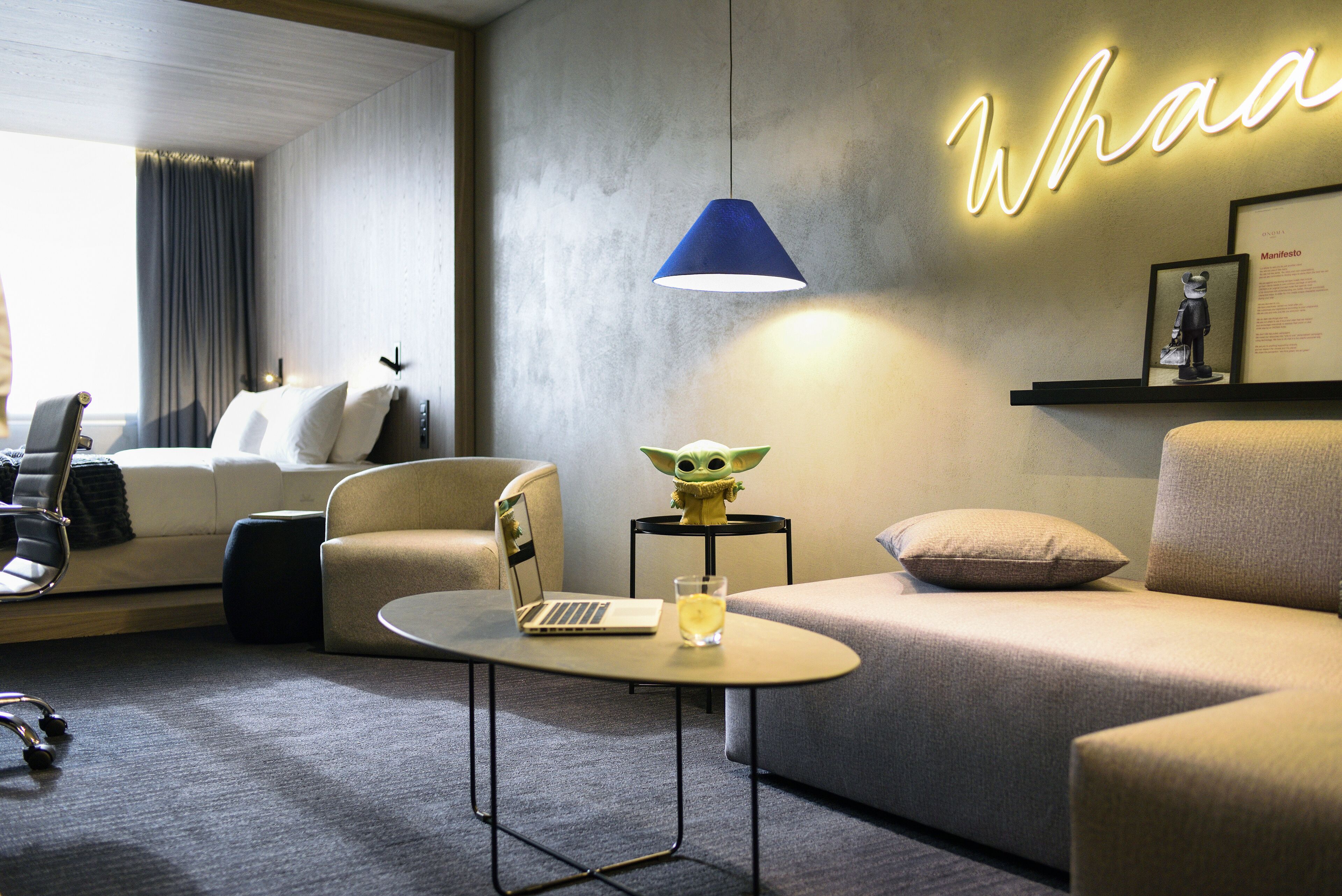 signature suite | living area | 42-inch lcd tv with digital channels, tv, tablet