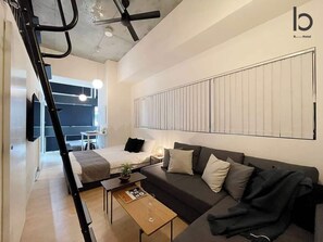 Iron/ironing board, WiFi, bed sheets - b hotel Neko Yard | Modern Loft Studio Downtown (Hiroshima City)