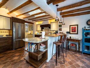 Fridge, microwave, oven, stovetop - Historic Garden Retreat | Hot Tub, Walk to Plaza (Santa Fe)