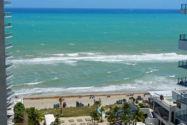 View of the beach taken from the balcony