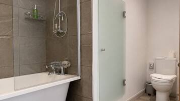 Ensemble douche/baignoire, sèche-cheveux, serviettes fournies