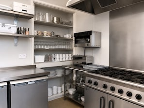 Microwave, oven, dishwasher, high chair
