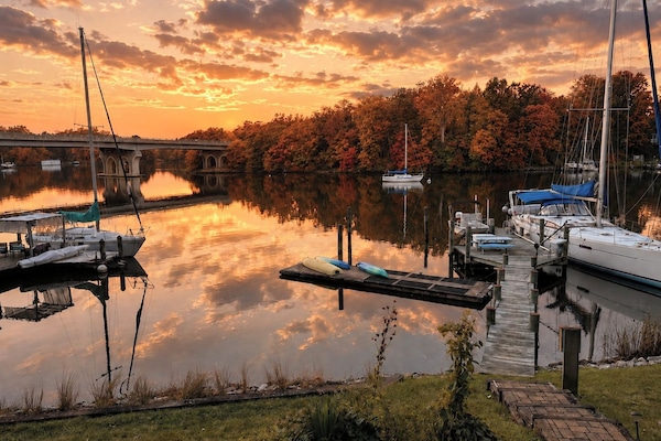 Take in a beautiful waterfront sunset right from our property