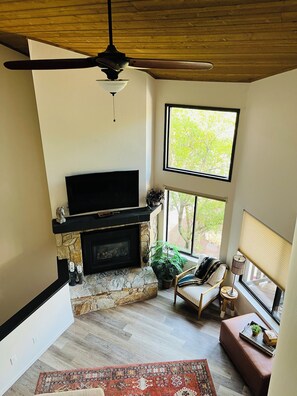 Smart TV, fireplace, printers