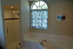 Combined shower/bathtub, jetted bath, hair dryer, towels - Bearfoot Bunker (Rotonda West)