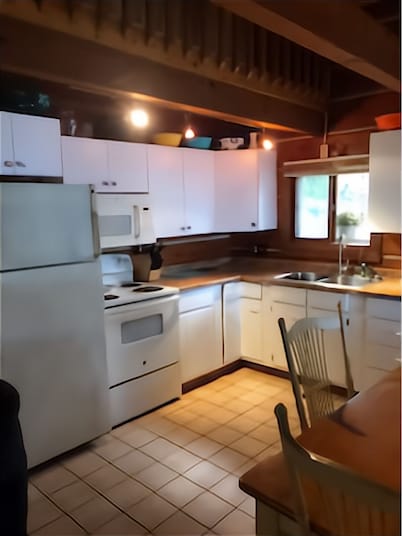 Waterfront Log Home, WiFi, 3 bedrooms, Direct TV, Fire Pit