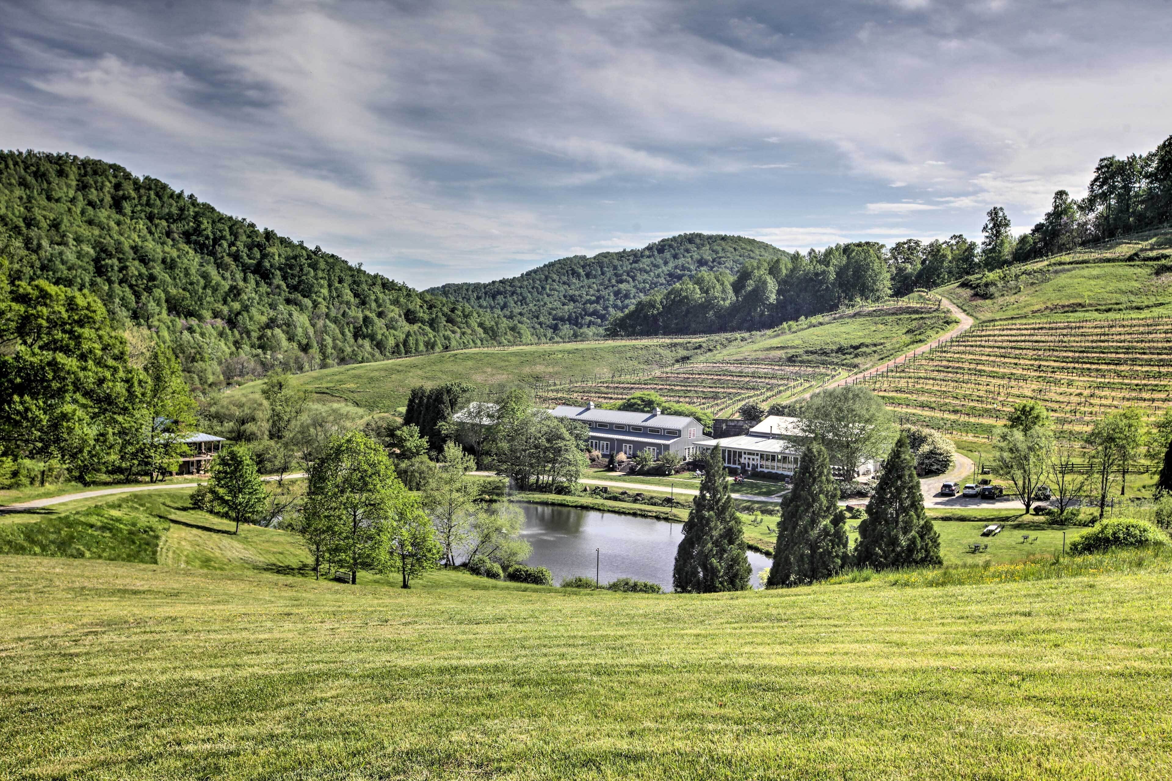 Romantic Log Cabin Escape on Delfosse Winery!