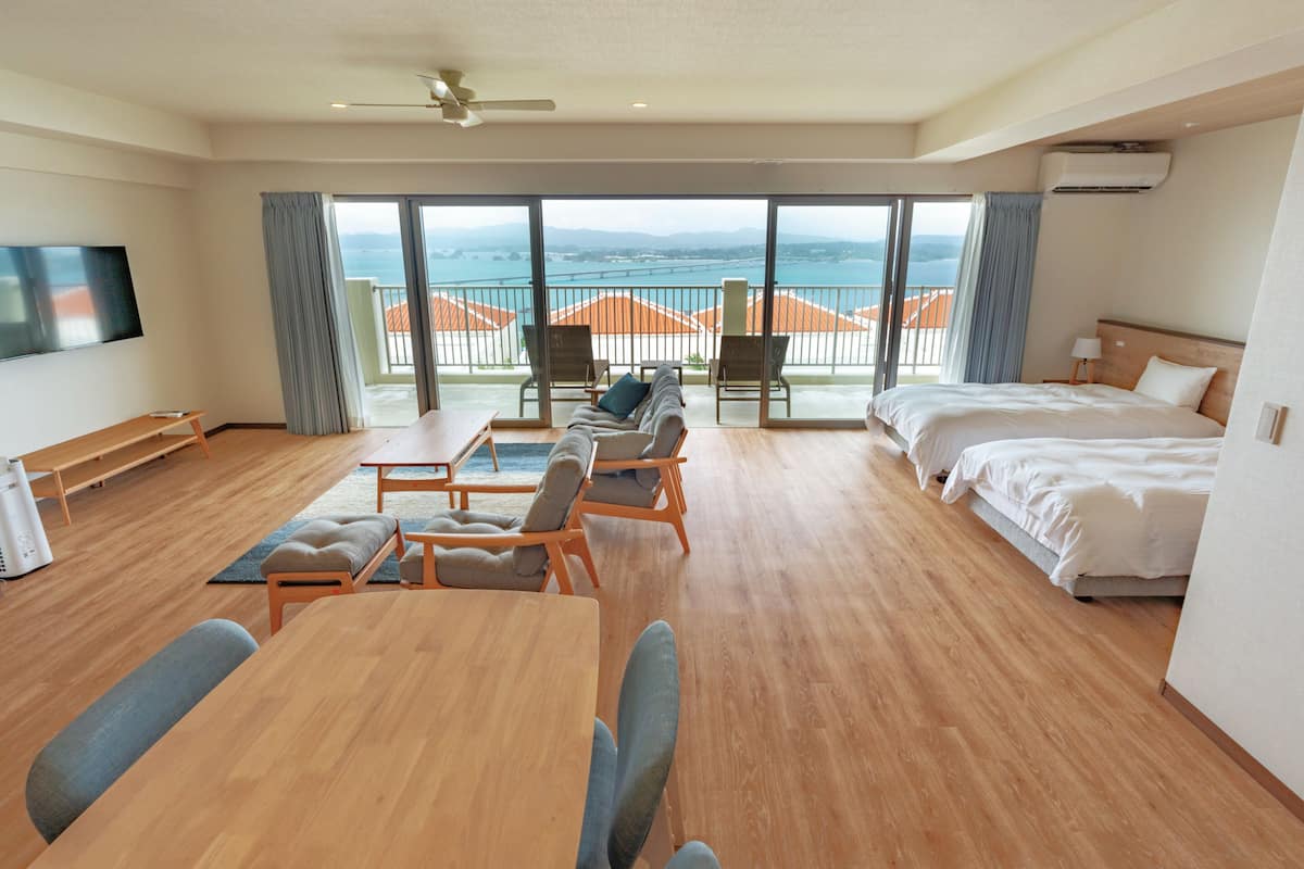 condo suite with ocean view, non smoking | 2 bedrooms, down duvets, desk, blackout curtains