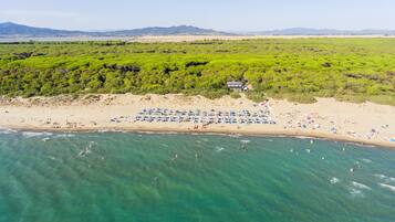 Private beach, rowing