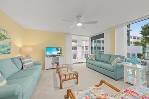 TV - Island Beach Club #210A is a 2/2 vacation rental on Sanibel Island. (Sanibel)