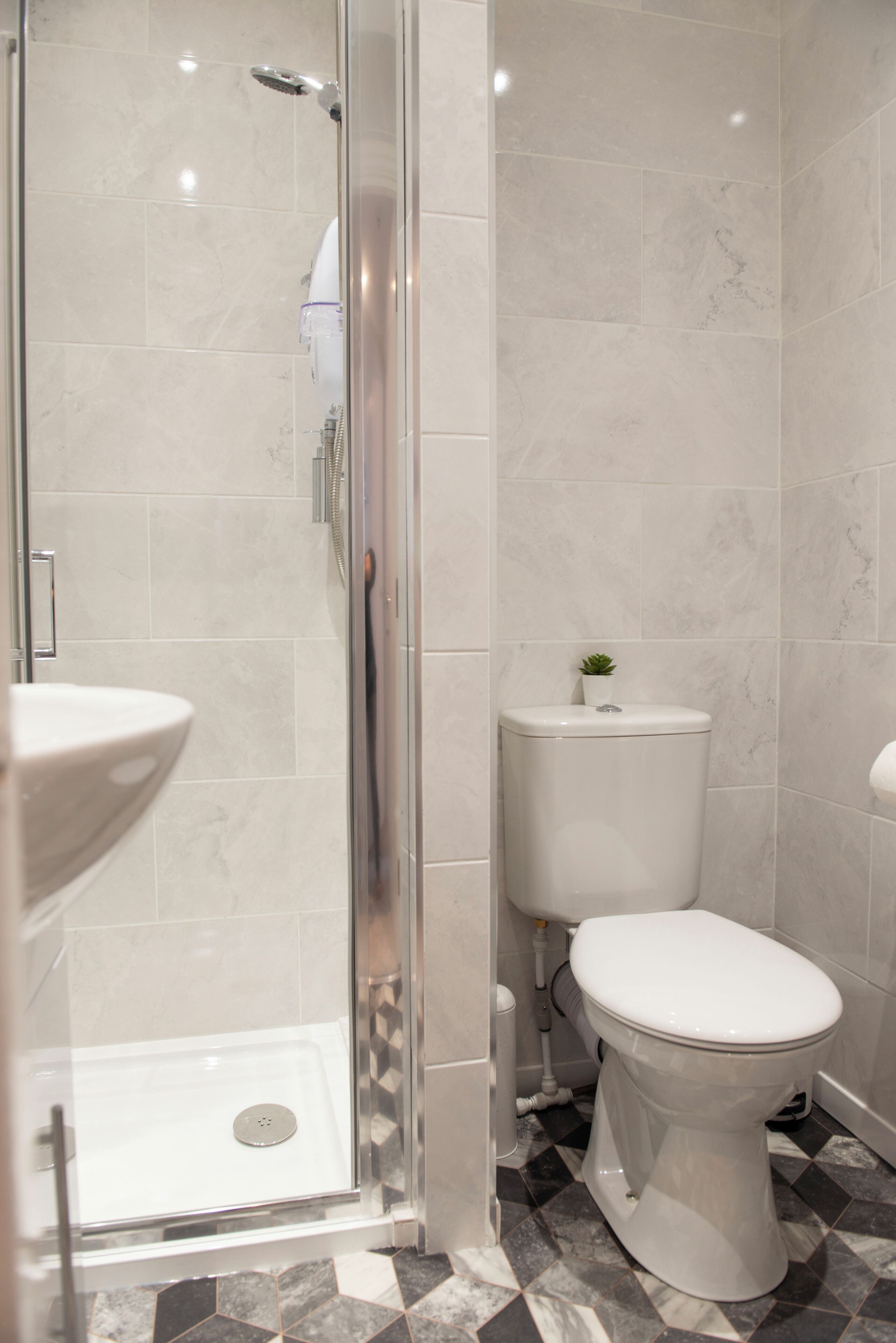 Shower, hair dryer