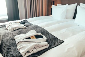 Junior Suite, Multiple Beds, Non Smoking | Premium bedding, down duvets, pillow-top beds, minibar - Clarion Hotel Mestari (Helsinki)