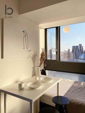 Iron/ironing board, WiFi, bed sheets - b hotel Neko Yard | Modern City-Center Studio (Naka Ward, Hiroshima)