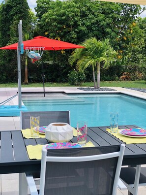 Outdoor pool, a heated pool