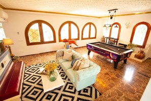 Televisión, chimenea y tenis de mesa 