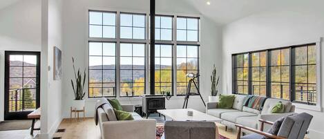 Televisión y chimenea