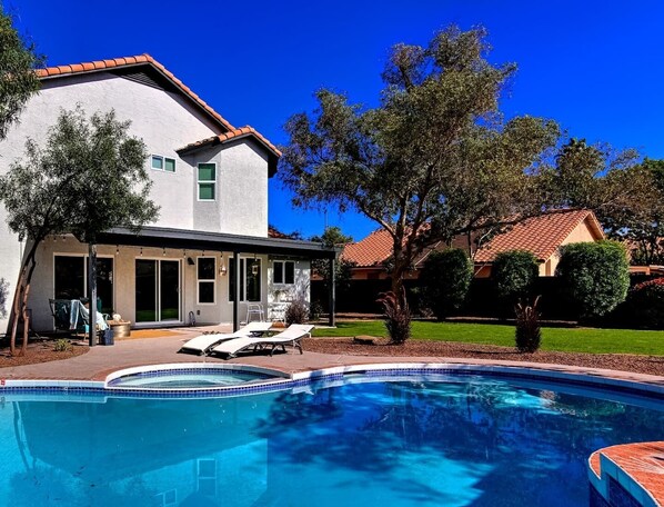 Outdoor pool, a heated pool