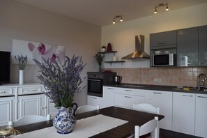 Kylskåp, mikrovågsugn, ugn och spishäll